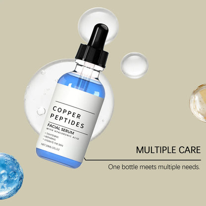 Copper Peptide Serum Anti Wrinkle Remover Antioxidant Tighten Skin Barrier Repair Deep Hydration Hyaluronic Acid Face Serum 30ml